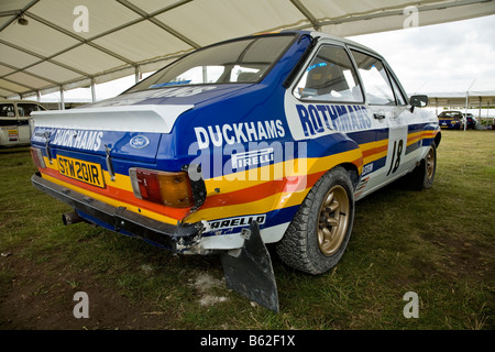 Ford Escort Mk2 RS1800 1977 im Fahrerlager beim Goodwood Festival of Speed, Sussex, UK. Stockfoto