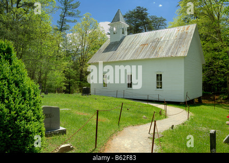 Methodistische Kirche in Cades Cove des Great Smoky Mountains National Park, Tennessee, USA. Gebaut im Jahr 1902 für 115 US-Dollar in 115 Tagen. Stockfoto
