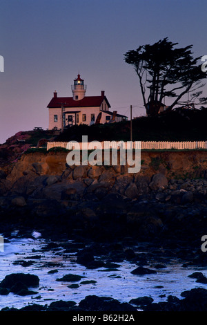 Morgenlicht auf Battery Point Leuchtturm Crescent City Del Norte County in Kalifornien Stockfoto