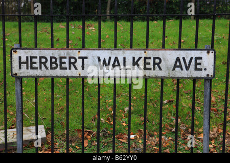 Herbert Walker Avenue in Southampton, nicht benannt nach dem ehemaligen amerikanischen Präsidenten George Herbert Walker Bush. Stockfoto