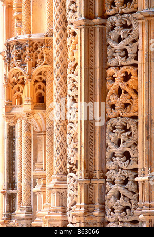 Detail des Klosters Santa Maria de Vitoria in Batalha Portugal Stockfoto