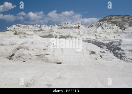 Sarakiniko Strand Milos Insel Kykladen Griechenland Stockfoto