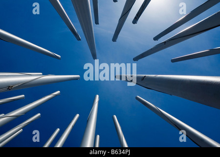 Niedrigen Winkel Ansicht von Fahnenmasten, Bordeaux, Aquitanien, Frankreich Stockfoto