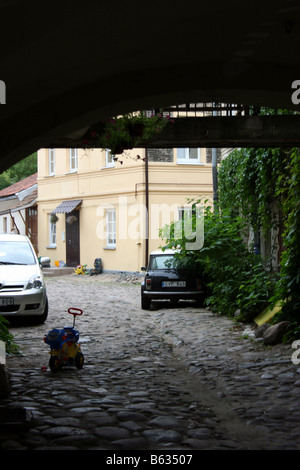 Hof an der Uzupio Street, Vilnius, Litauen Stockfoto