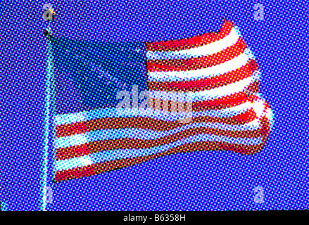 Amerikanische Flagge Vereinigte Staaten von Amerika im Wind wehen Stockfoto