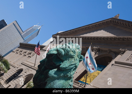 Niedrigen Winkel Blick auf ein Kunstmuseum, Art Institute of Chicago, Chicago, Illinois, USA Stockfoto