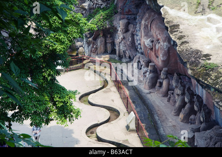 China Chongqing Dazu Stein Skulpturen unesco Stockfoto