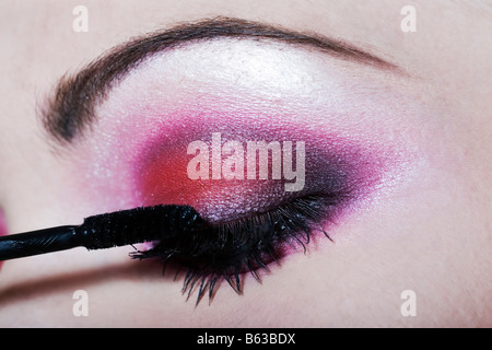 Detail hautnah Make-up-Schönheit Augenbraue bunt Stockfoto