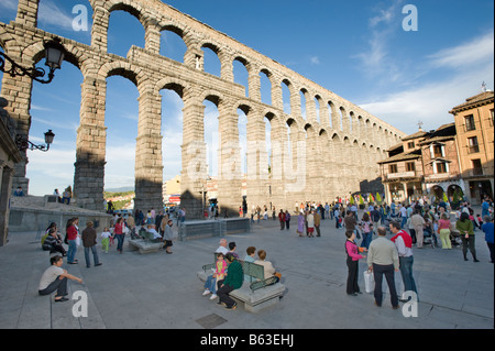 Das römische Aquädukt von Segovia, Spanien. Stockfoto