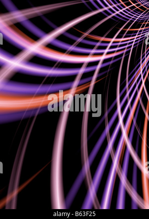 Neon abstrakten Hintergrund mit fließenden Linien in violett und rot Stockfoto