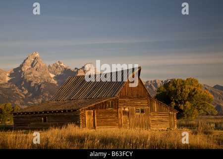 Mormon Scheune Mormone weiterfahren, aufgenommen im Grand Teton National Park in Wyoming in den Vereinigten Staaten von Amerika Stockfoto