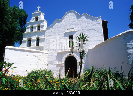 Mission Basilica San Diego de Acala, der erste der Serra Kalifornien Missionen. Stockfoto
