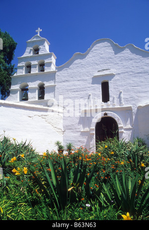 Mission Basilica San Diego de Acala, der erste der Serra Kalifornien Missionen. Stockfoto