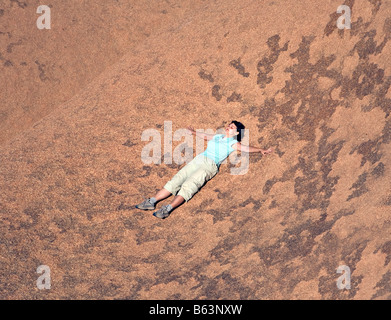 Festlegung auf Granitfelsen auf Spitzkoppe Damaraland Namibia Stockfoto