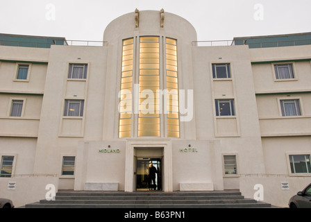 Der Haupteingang zum Midland Hotel in Morecambe Stockfoto