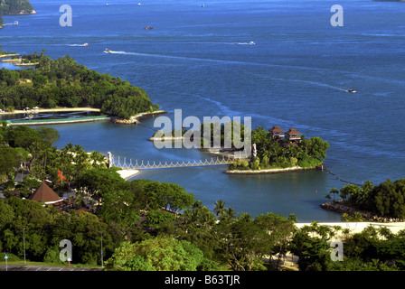 EIN BLICK AUF SINGAPUR VON CARLSBERG TURM IN SENTOSA Stockfoto