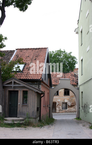 Hof an der Uzupio Street, Vilnius, Litauen Stockfoto