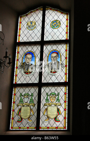 Buntglas-Fenster, St.-Nikolaus-Kirche, Vilnius, Litauen Stockfoto