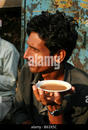 Platten von Chai in Indien Stockfoto
