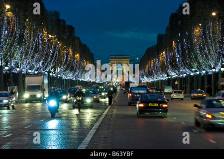 Arc de Triomph, Champs-Élyséés Paris Frankreich Stockfoto