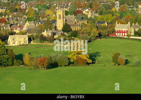 Blick auf Broadway Dorf. Cotswold, Worcestershire, England Stockfoto