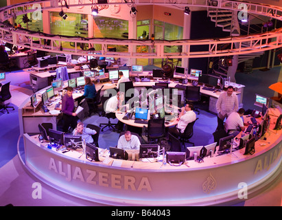 Al Jazeera zentrale englische Kabel TV-Studio, Doha, Katar Stockfoto