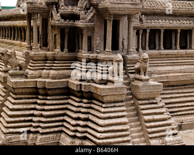 Modell der Tempel von Angkor Wat im Grand Palace in Bangkok Thailand Stockfoto