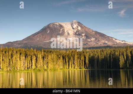 Mount Adams über Takhlakh See Mount Adams Wilderness Gifford Pinchot Wildnis Washington Stockfoto