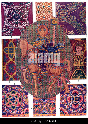 Byzantinische Ornament, byzantinischen Textilien. Stockfoto