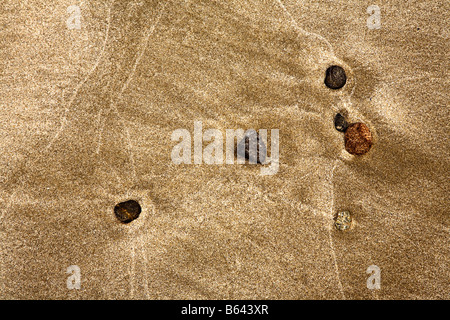 Muster von Steinen am Strand Brady Beach Vancouver Island British Columbia Kanada Stockfoto