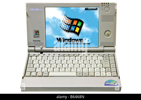 Alten Toshiba Labtop computer Stockfoto
