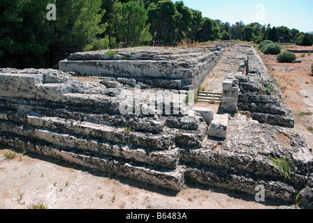 Altar von Hieron II, Opferaltar, 3. Jahrhundert v. Chr., Parco Archeologico, Syrakus, Sizilien Stockfoto