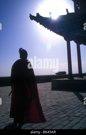 "Soldat" in Jiayuguan Fort, am westlichen Ende der Great Wall Of China, Gansu, China Stockfoto