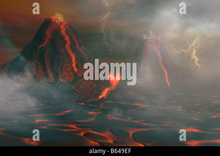 Vulkanlandschaft Stockfoto