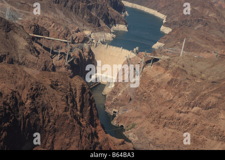 Luftaufnahme von den Hoover-Staudamm an der Grenze zu Arizona-Nevada Stockfoto