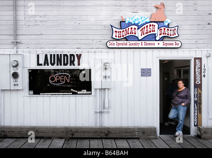 Geräucherter Lachs, die hier verkauft Stockfoto