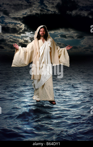 Jesus geht auf dem Wasser Stockfoto