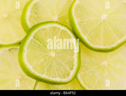 Limetten Scheiben abstrakten Hintergrund Stockfoto