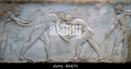 Ringer Sarkophag Dekoration griechischen Athen Stockfoto