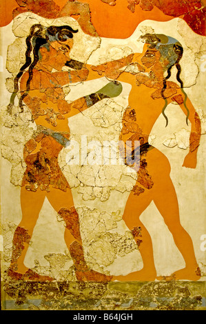 Boxen Kinder Knossos, Crete 550 v. Chr. unter freiem Himmel berühmte griechische Kunst griechische Griechenland Stockfoto
