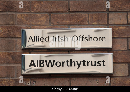 Allied Irish Bank Offshore-Büro in Jersey auf den Kanalinseln Stockfoto