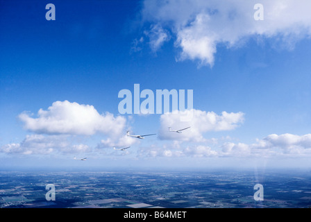 Segelflugzeuge im Flug, blauer Himmel, Miami Stockfoto