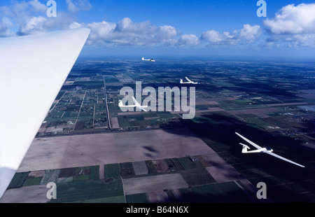 Segelflugzeuge im Flug, blauer Himmel, Miami Stockfoto