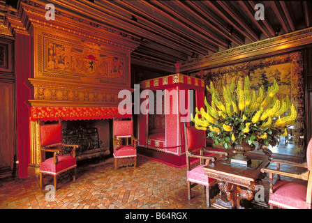 Elk165 1866 Frankreich Loire Valley Chateau de Chenonceau 16. c Chambre de Cesar de Vendome Stockfoto