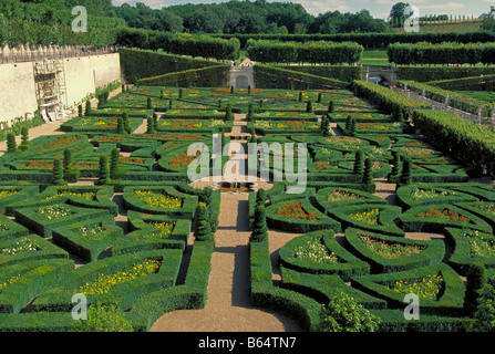 Elk165 1243 Frankreich Loire Valley Chateau de Villandry 16. Jahrhundert Gärten Stockfoto
