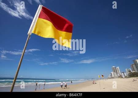 Surf Lifesaving Flagge Surfer Paradies Gold Coast Queensland Australien Stockfoto