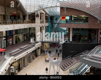 Cabot Circus Einkaufszentrum dekoriert für Weihnachten 2008, Bristol, England Stockfoto