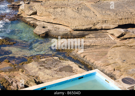 Auf rock Pool im Whale Beach, Sydney, Australien Stockfoto