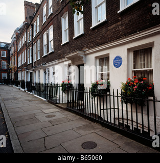 Ehemaliges Haus von T. E. Lawrence. 14 Barton Street, Westminster, London, SW1. England-UK. Stockfoto