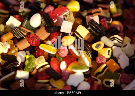 Eine Auswahl an Lakritz-Bonbons Stockfoto